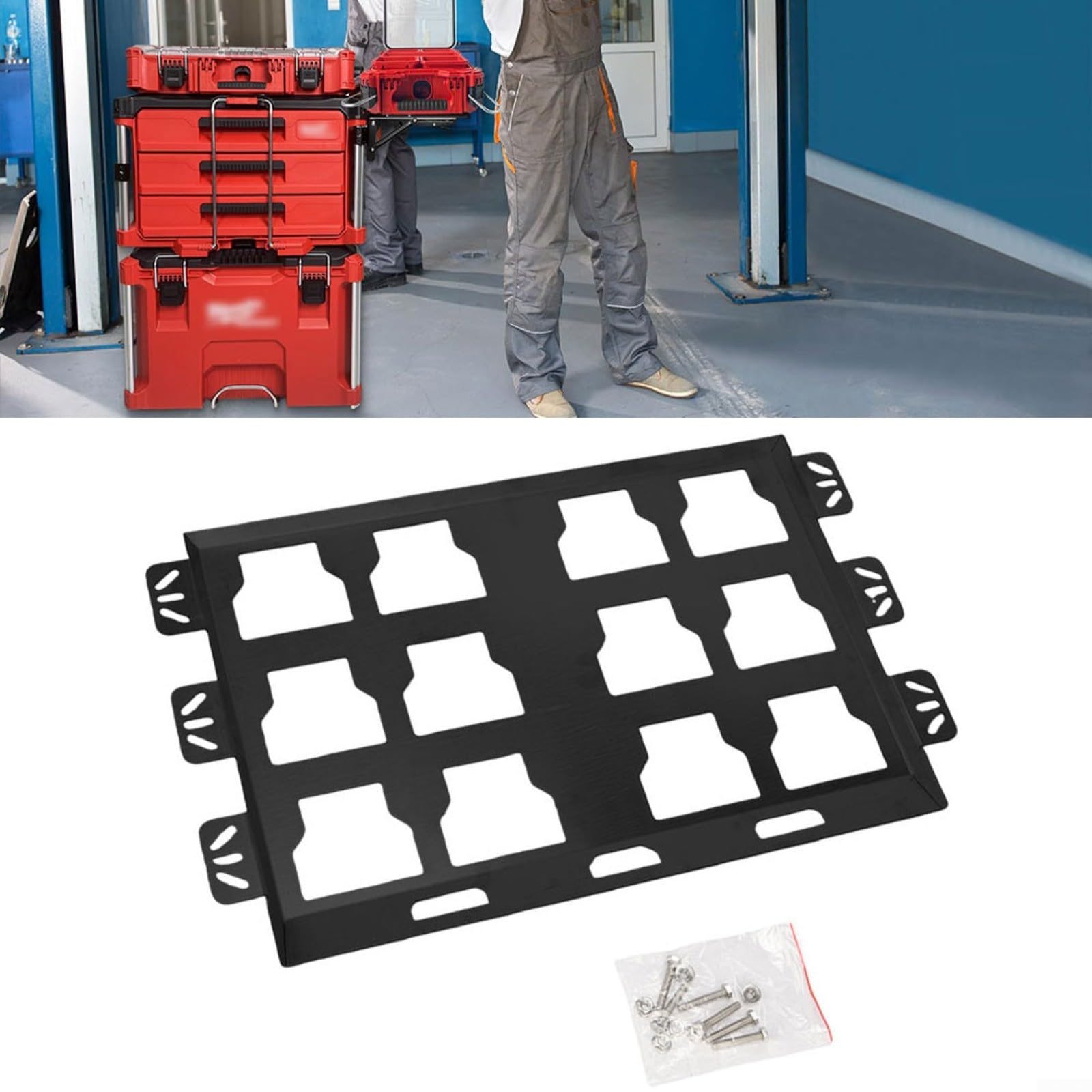 Placa de montaje de acero inoxidable 100 libras para organización de cajas de herramientas