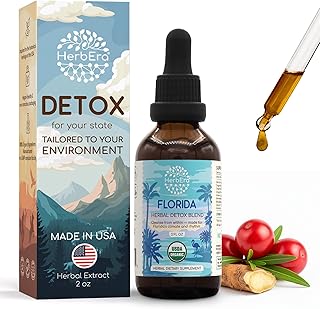 HerbEra Florida Herbal Detox Blend - USDA Organic Extract, Made in USA | Immune & Liver Support Liquid Drops | Dandelion Root, Milk Thistle, Rhodiola, Sarsaparilla, Schisandra | 2 fl oz