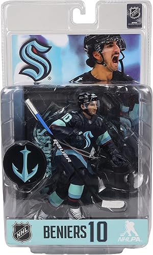 Miniatura 8 de McFarlane Toys - Figura posada de Matty Beniers (Seattle Kraken) NHL de 7 pulgadas, Picks deportivos de McFarlane