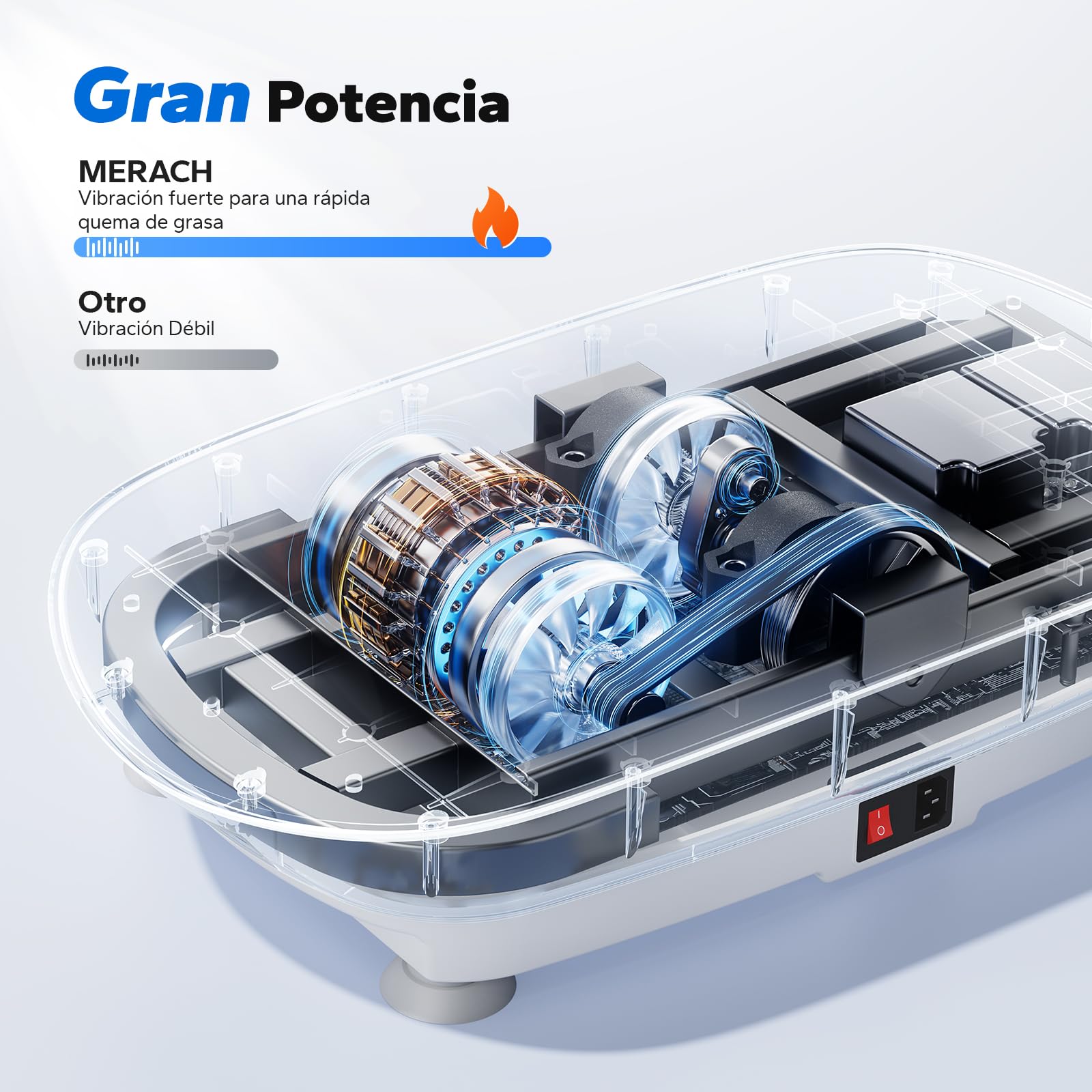 MERACH Plataforma Vibratoria, Plataforma Vibración Muscular Silenciosa y Compacta para Moldear el Cuerpo y Relajarse, con Cómoda Almohadilla de Silicona, Pantalla LED y Mando a Distancia