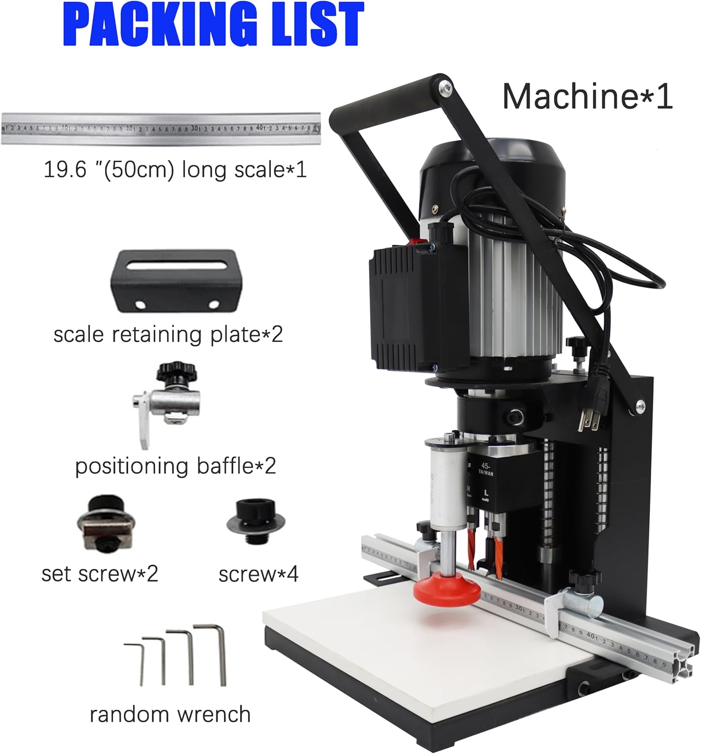 TECHTONGDA Electric Hinge Drilling Machine Portable Puncher Hand-Held Drilling Equipment Woodworking Hole Drilling, Depth 0-40mm 45-9.5