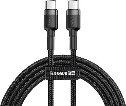 Cabo USB-C Baseus Turbo 60W 2m Nylon Preto