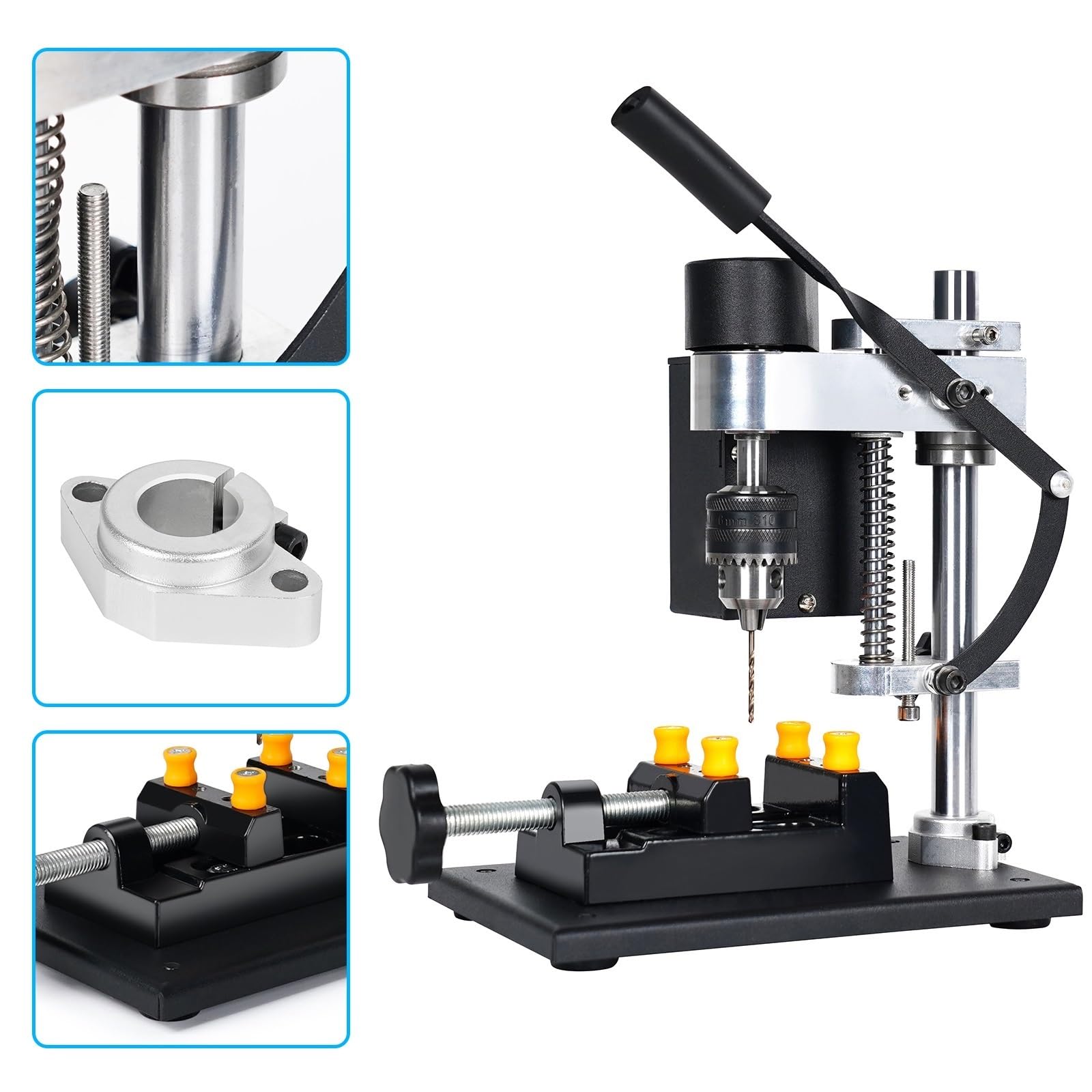 Mini trapano da banco elettrico Kit supporto 8000 R/min 7-Gear velocità variabile preciso fai te foratura Macchinari da officina