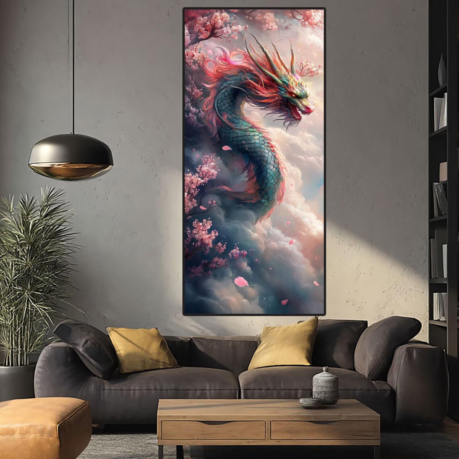 Dragon Diamond Art Flower Diamond Painting Arts and Crafts dla dorosłych, zestawy do malowania diamentami 5D, dorosłych, Crysta, haft krzyżykowy, zestaw do haftowania dla początkujących, dekoracja