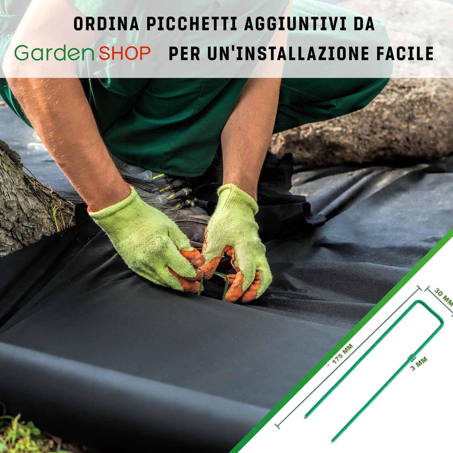 Generico Telo Pacciamatura Contro Le Erbe Infestanti 220g/m² - Resistente allo Strappo e Permeabile all'Acqua - Elevata Resistenza UV - Telo per Orto (10m² (10m x 1m), Muschio)