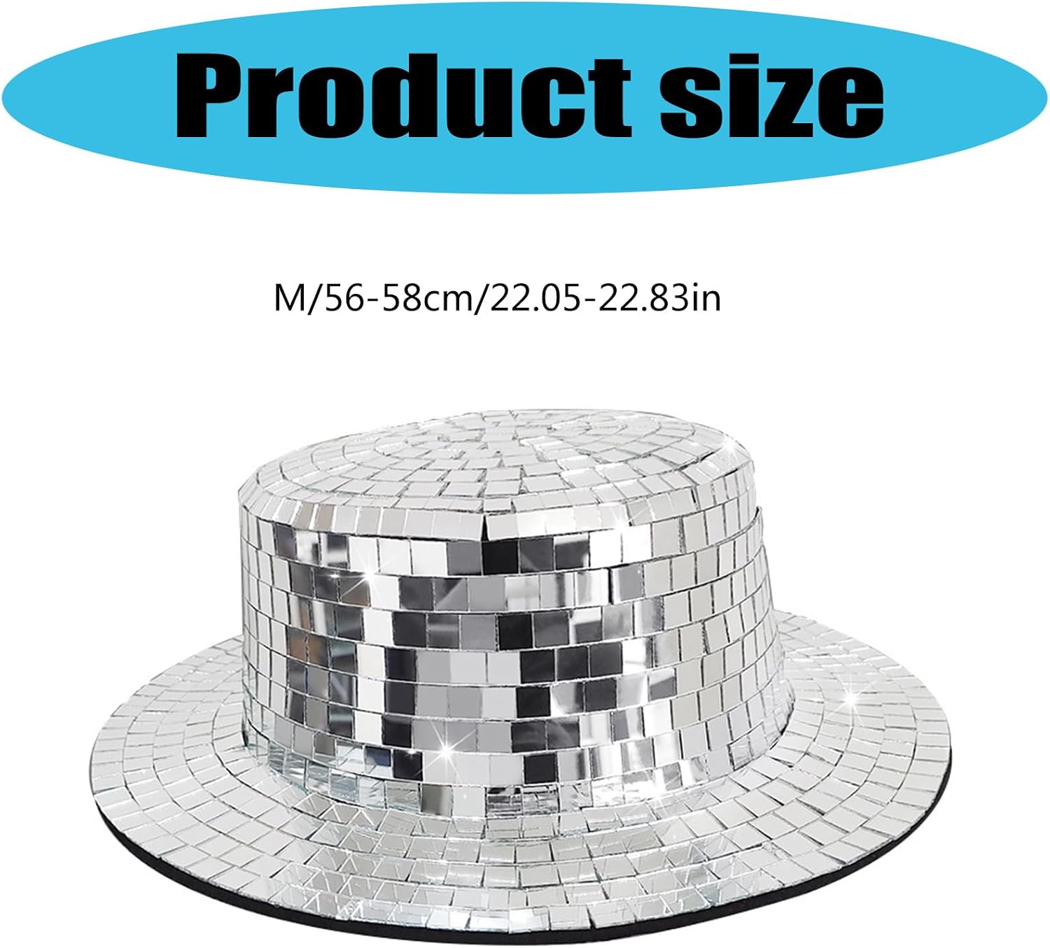 Reflective Fisherman Hat with Dynamic Light Effects Disco Ball Mirrored for Party Gathering and Stage Street Show Geometric