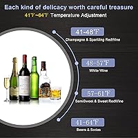 Vista 7 de Refrigerador de vino independiente de 28 botellas, enfriador de vino con control digital de temperatura y puerta de vidrio de doble capa