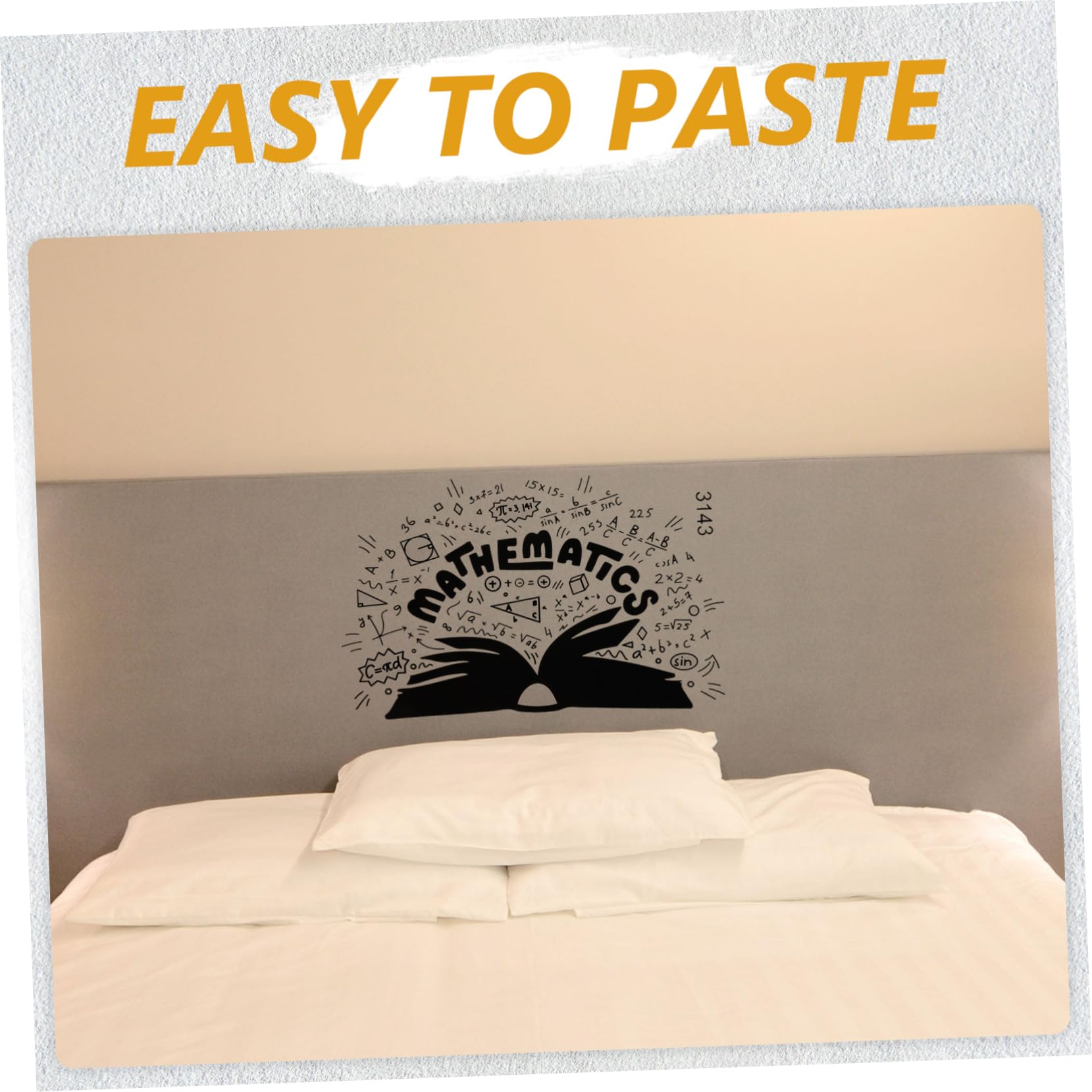 NUOBESTY 4 Fogli Adesivo Murale Tema Matematica Decorazione per Amanti Della Matematica Facile da Applicare Adesivo Autoadesivo per Camera da Letto e Aula