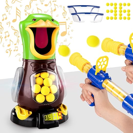 Babyhome Duck Shooting Toys for Kids 3-5 Years, 2 Packs of Toy Foam Blasters with Movable Target, Interactive Competition Game Gift for Boys and Girls Ages 6 7 8 9+ Years Old