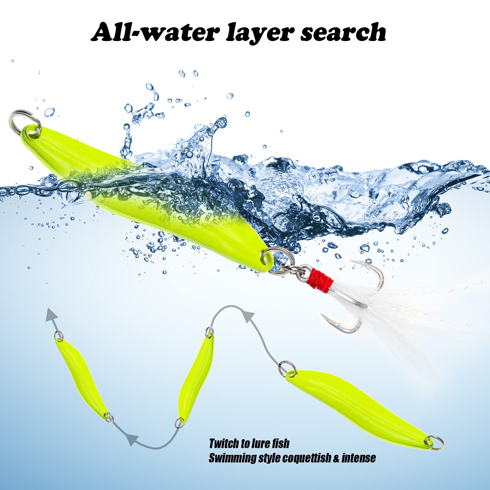 Fishing Lures,Fishing Spoons, Colorful Casting Fishing Spinner Hard Baits Tackle Single Hook for Trout Bass Salmon Freshwater Saltwater with Metal Hooks