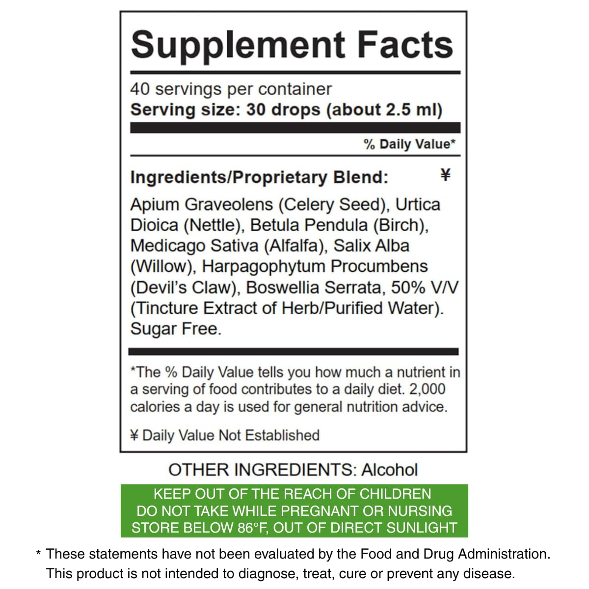 Life Tones Uric Acid Support – 7-Herb Liquid Tincture with Celery Seed, Boswellia, Devil's Claw & Willow – Sugar-Free – Uric Acid Flush & Joint Comfort – 40 Servings, 3.38 fl oz — Amazon image 8