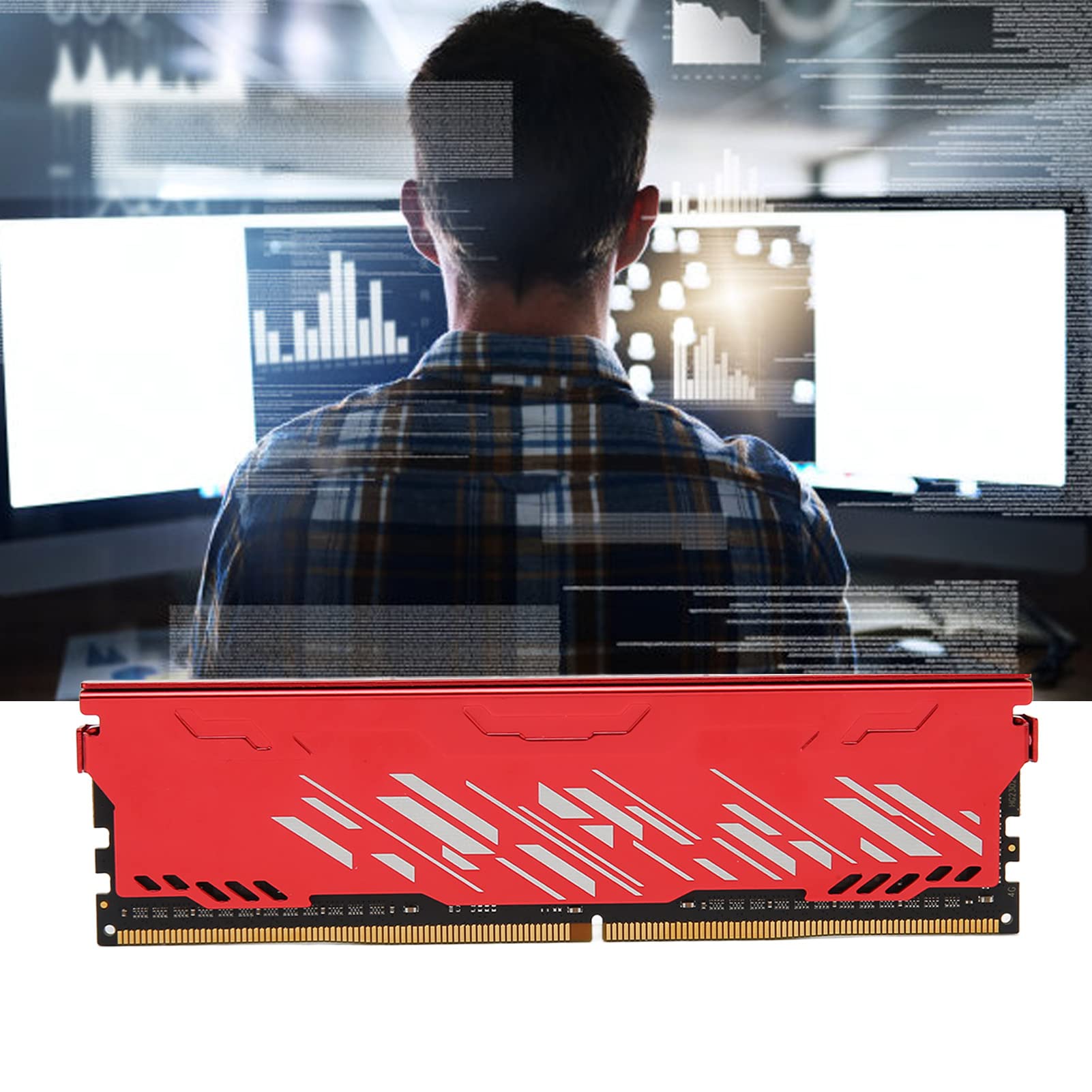 Bewinner Module de Mémoire de Bureau DDR4 2666 MHz 16 Go, RAM de Jeu 21300 Bande Passante, Dissipateur Thermique en Alliage d'aluminium pour Mise à Niveau du Châssis de l'ordinateur, RAM (4GB)
