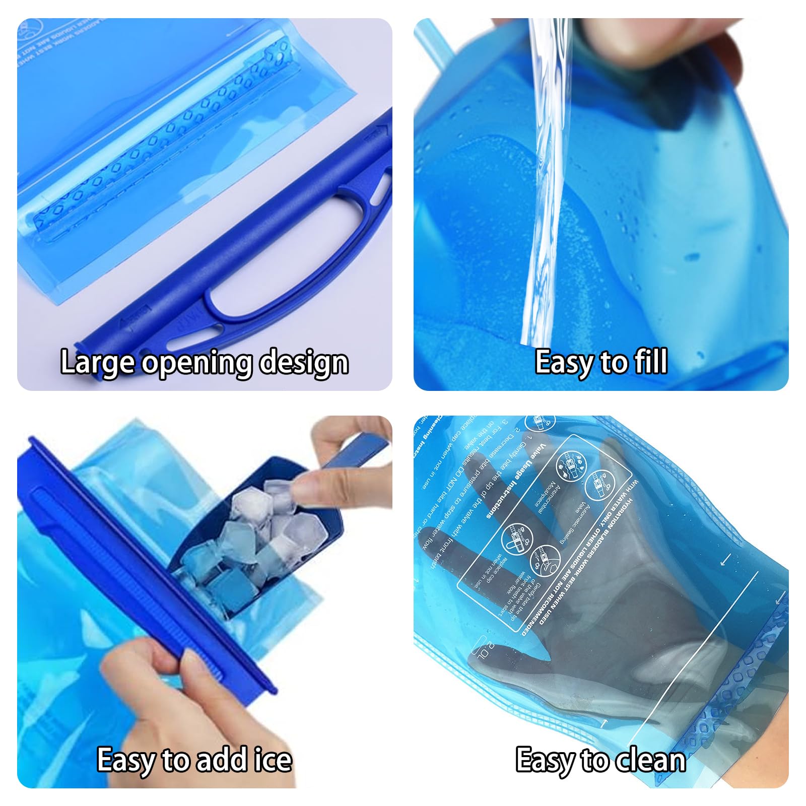 2L Bolsa de Agua Portátil,Bolsa de Hidratación,Vejiga de Hidratación,Bolsa de Agua a Prueba de Fugas,Con Tubo Aislante,Fácil de limpiar,Adecuado para Camping, Montañismo, Senderismo, Ciclismo
