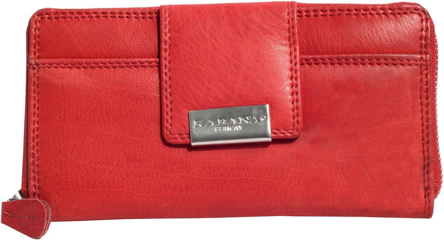 Red Zip-around Genuine Leather Wallet Kabana