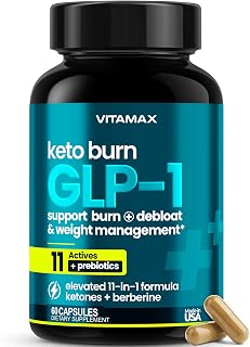 Vitamax GLP-1 Support Supplement for Weight Loss & Fat Burner for Men & Women – Ketone Metabolism Support with BHB Ketones, ACV, Berberine, Polyphenols & Prebiotics for Appetite, Digestion & Cravings