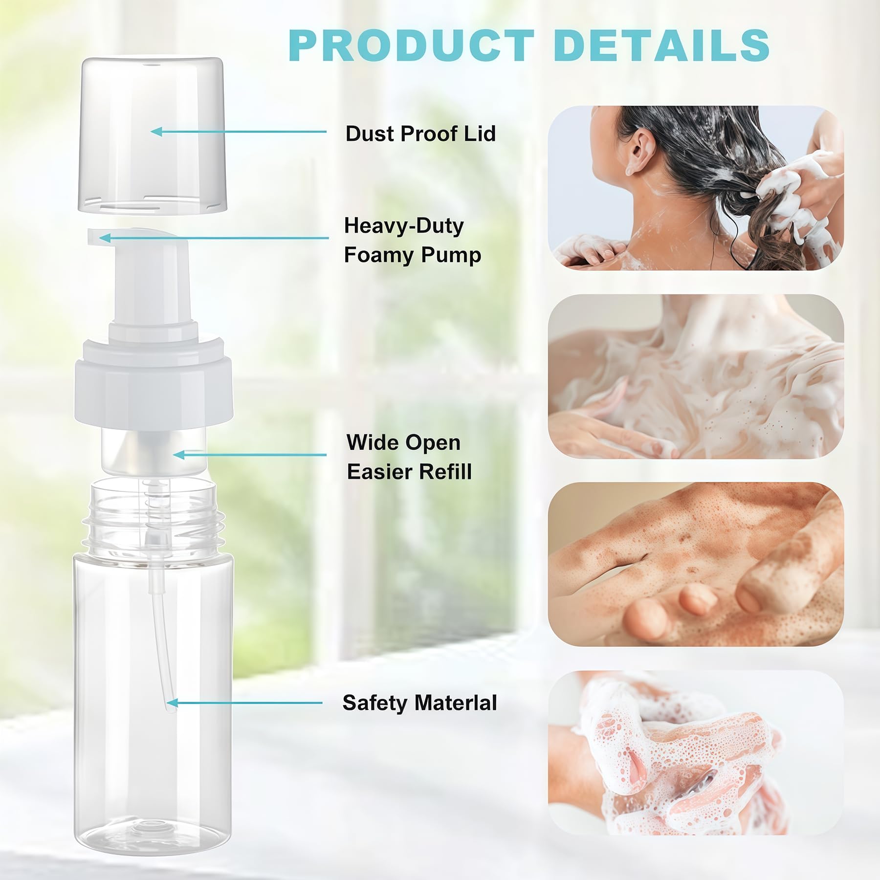 Mikinona 3 Flaconi Con Pompa A Vuoto Da 100 Ml – Contenitori Portatili In Plastica Bianca Per Crema, Lozioni, Trucco E Viaggio