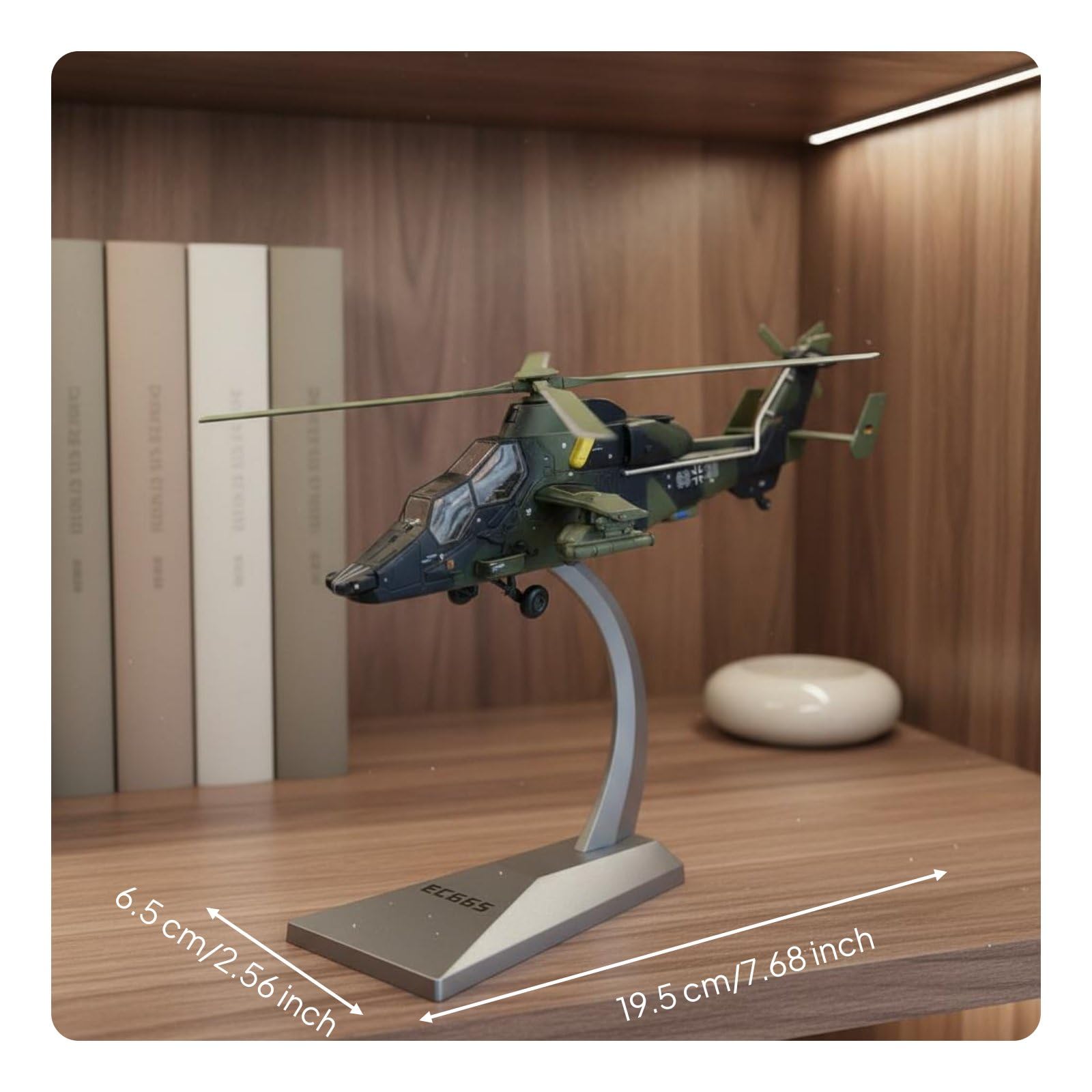 Almencla Elicottero Modello Militare EC665 Miniatura Dettagli con Struttura Robusta in Lega Metallo per Appassionati Aerei Studio Esposizione Casa Collezione, Fusoliera N. 9826