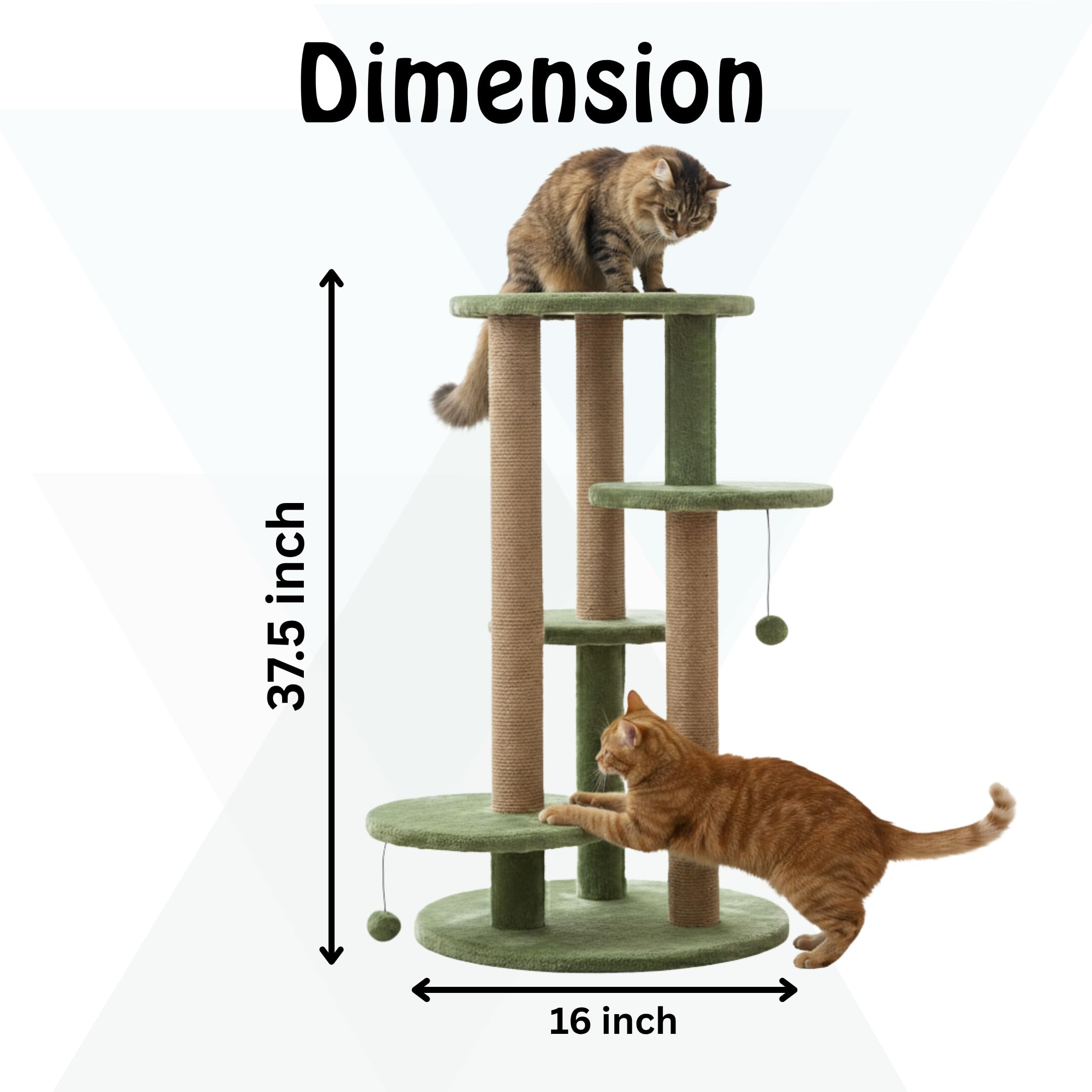 FURRLOVERS Multi-Level Cat Tree with Scratching Posts and Platforms (Green - FURR-11) 3