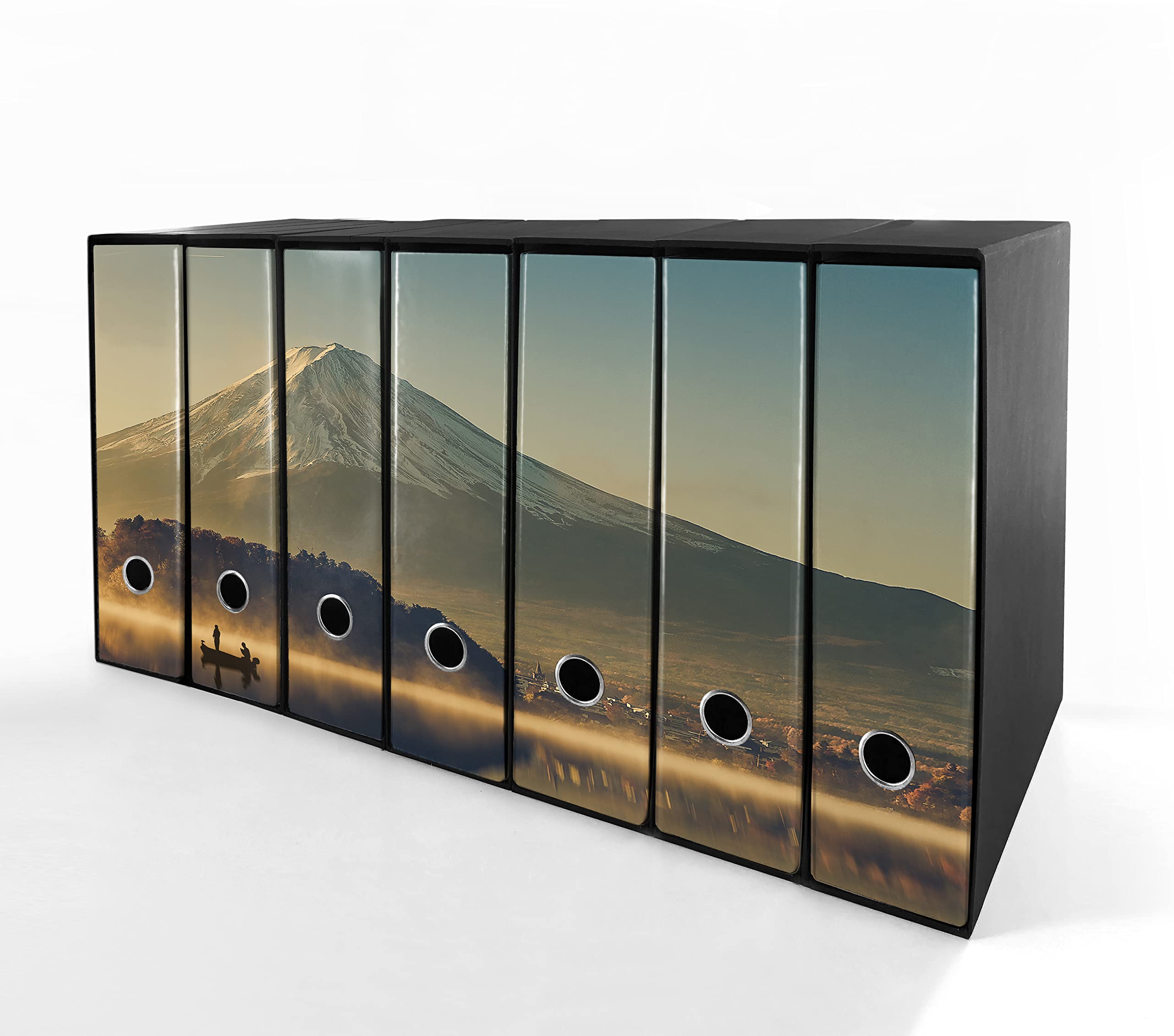 Set da 7 raccoglitori ad anelli MONTE FUJI - Faldoni SHAREPRINTING (H34 con 4 anelli)