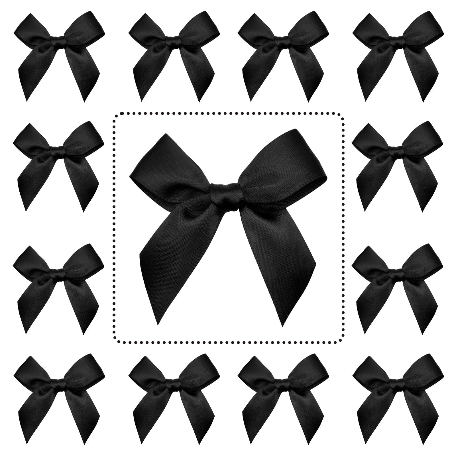 60 Fiocchetti Decorativi 7x7cm Con Nastro Biadesivo | Per Bomboniere, Regali, Matrimoni E Natale | Colore Rosa - Foto 13