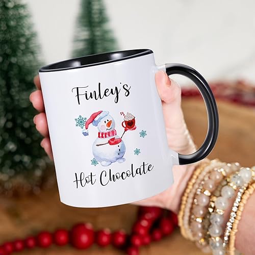 Miniatura 5 de Tazas de café de Navidad con nombre personalizado, taza de Navidad para niños, taza de chocolate caliente de 11 onzas, taza de té de cerámica,