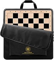 Vista 21 de A&A Tablero de Ajedrez Profesional de Madera de Torneo de 21.25"/Madera de Ébano e Incrustaciones de Arce / Cuadrados de 2.25" con Notación