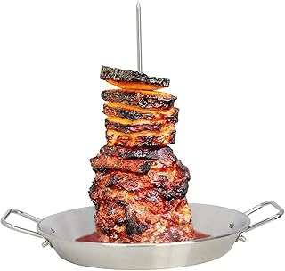 Al Pastor Skewer for Grill, Stainless Steel Skewer Brazilian Barbecue Skewer Stand with 3 Removable Size Spikes, Vertical Skewer Stand for Grill, Shawarma Stand Brazilian BBQ Skewers Rack for(#1)