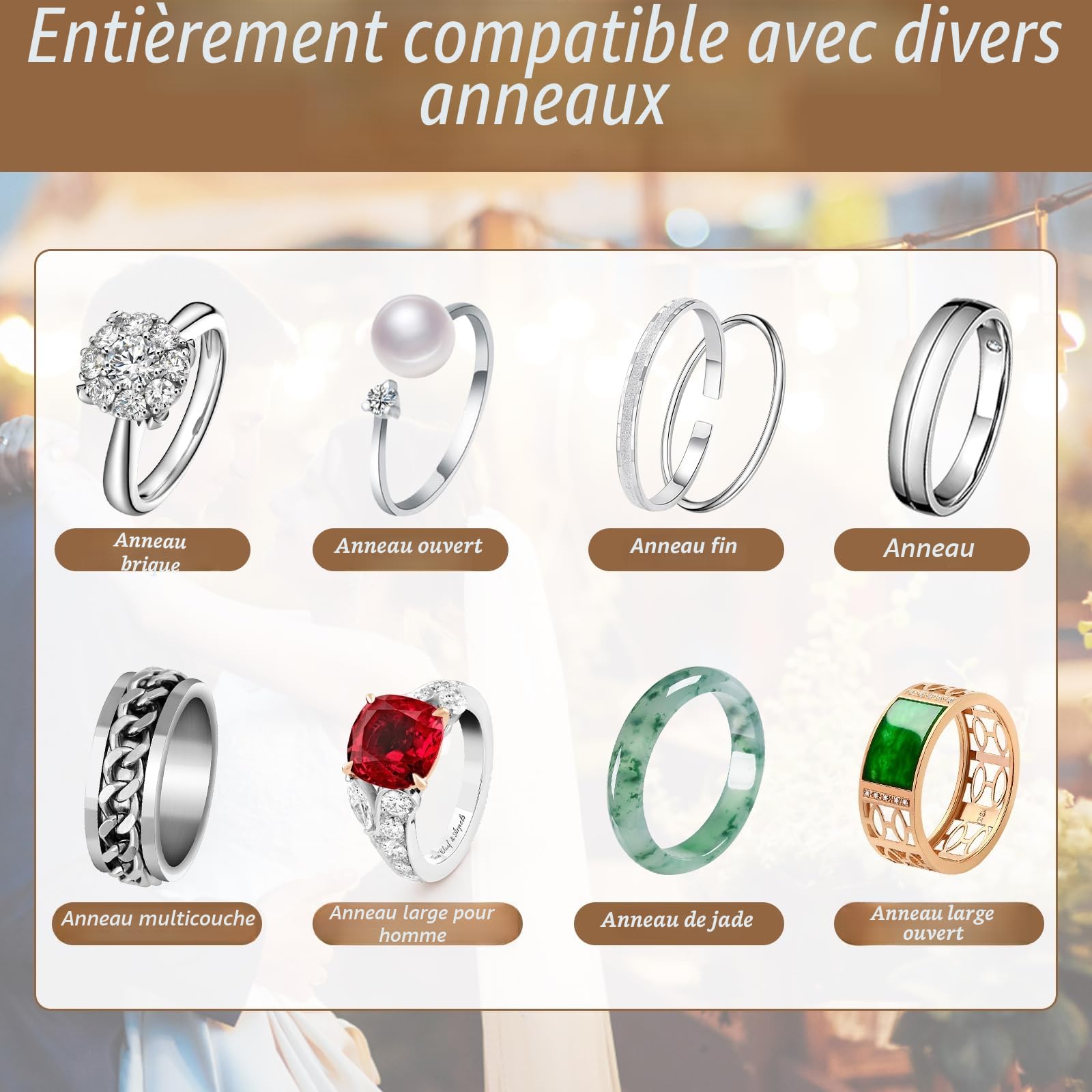 20 pièces Ajusteur de Taille de Bague Invisible pour Bagues Desserrées, Ajusteurs D'anneaux en Spirale, Tailles Adaptateur Bague Trop Grande