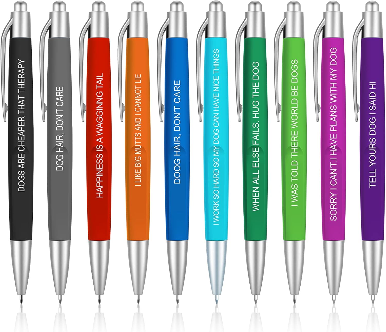 10 Pcs Funny Dog People Pens Assorted Colored Dog Lovers