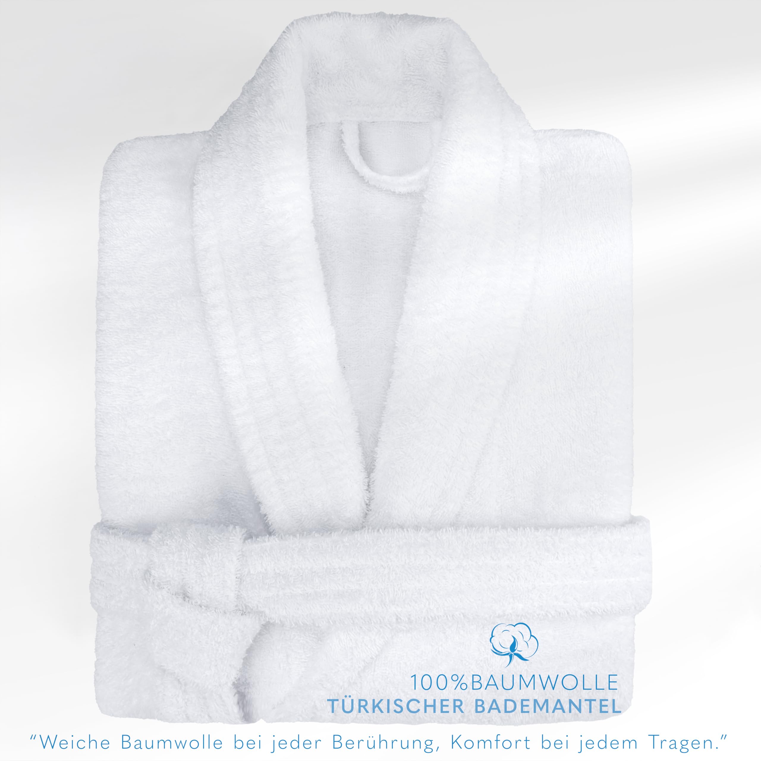 Peignoir Femme 100% Coton – 380 g/m² Peignoir en Éponge Doux avec Poches pour la Maison le Sauna – Absorbant Respectueux de la Peau