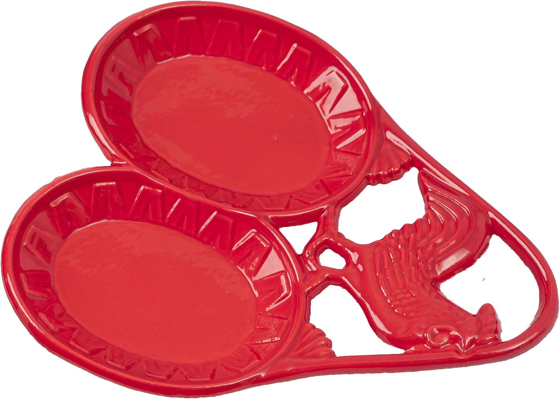Old Dutch International Rooster Double Spoon Rest, Red