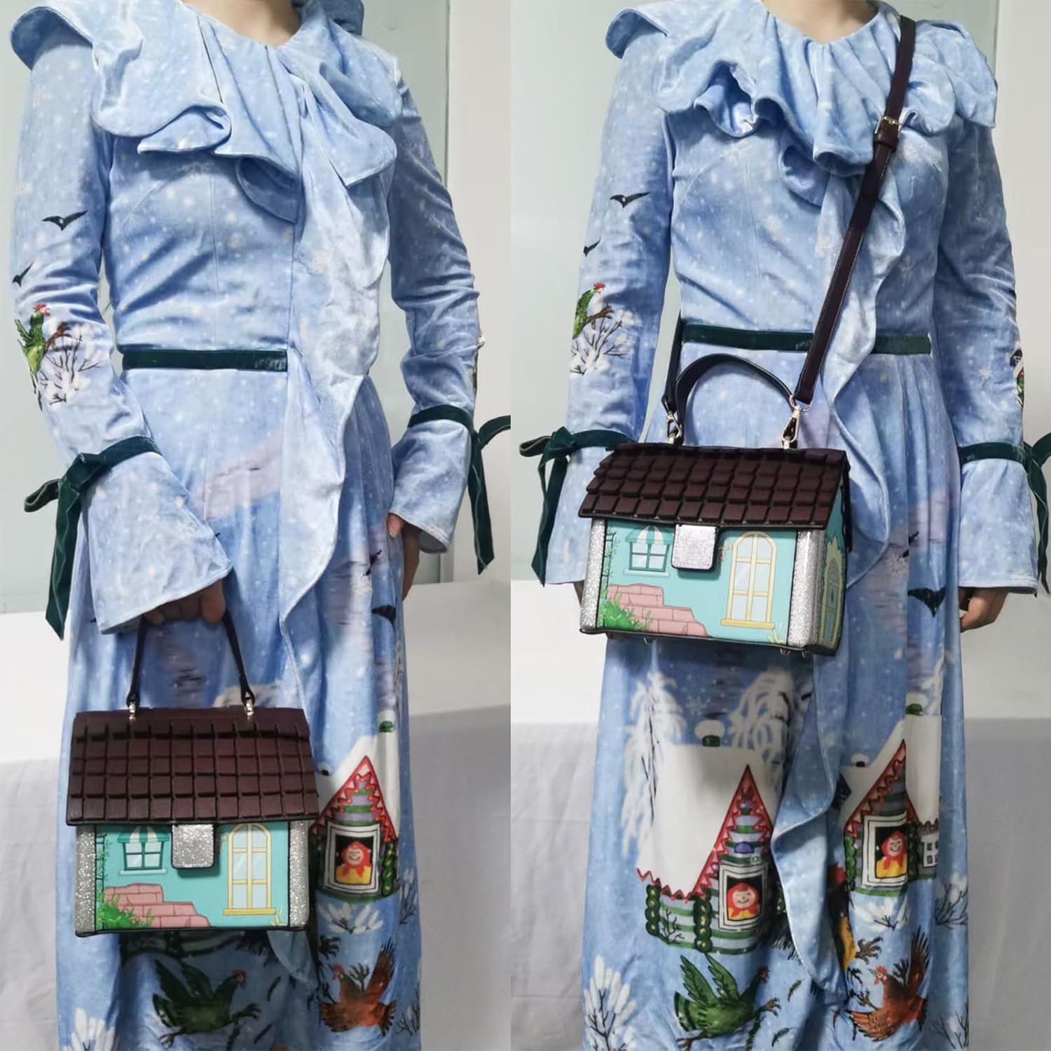 Women PU Leather Unique Novelty Weird Shaped Crossbody Shoulder Bag Handbag Purse - Image 2