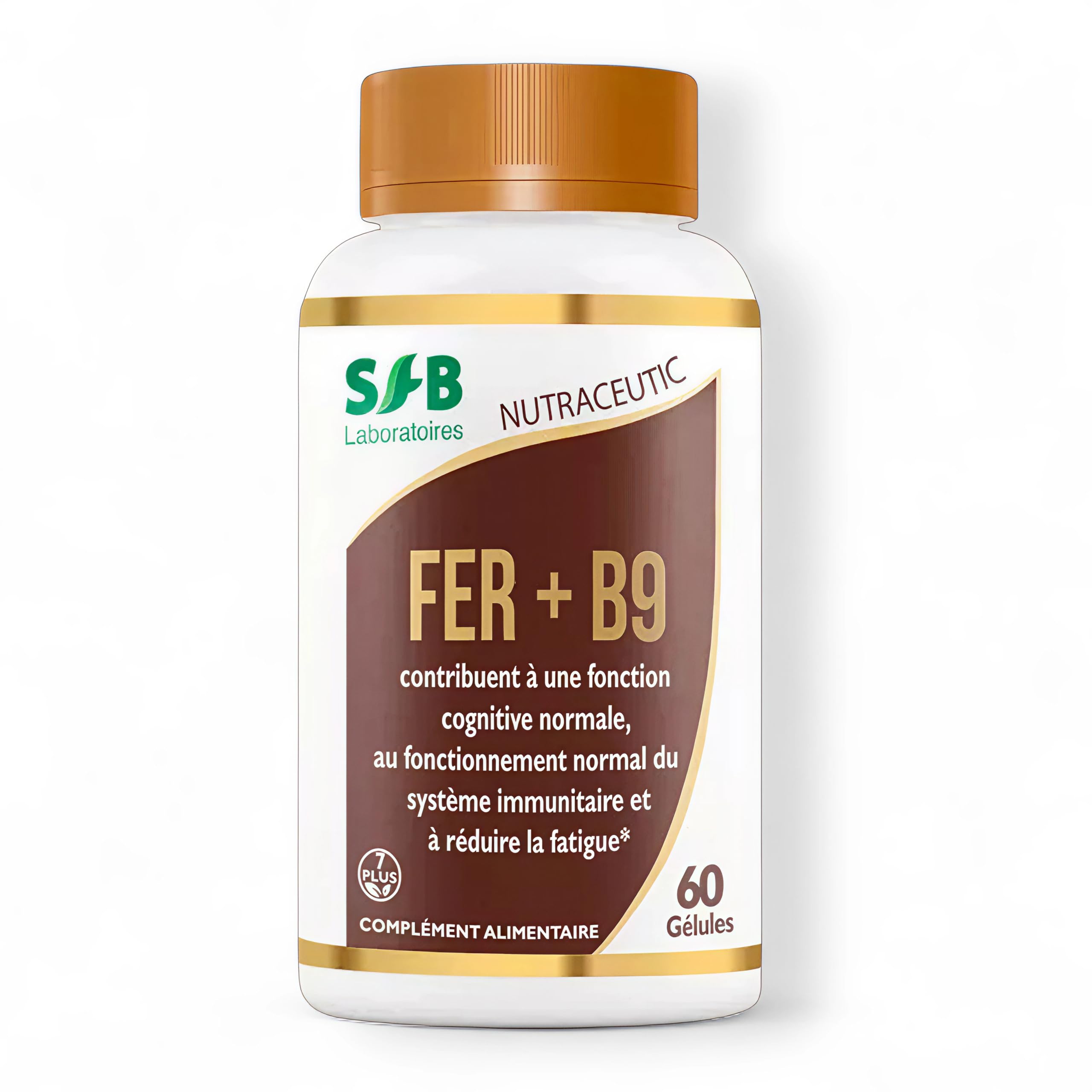 SFB Laboratoires - Fer Bisglycinate B9 + Vitamine E – Haute Absorption pour Réduire la Fatigue et Booster l’Immunité, Mé