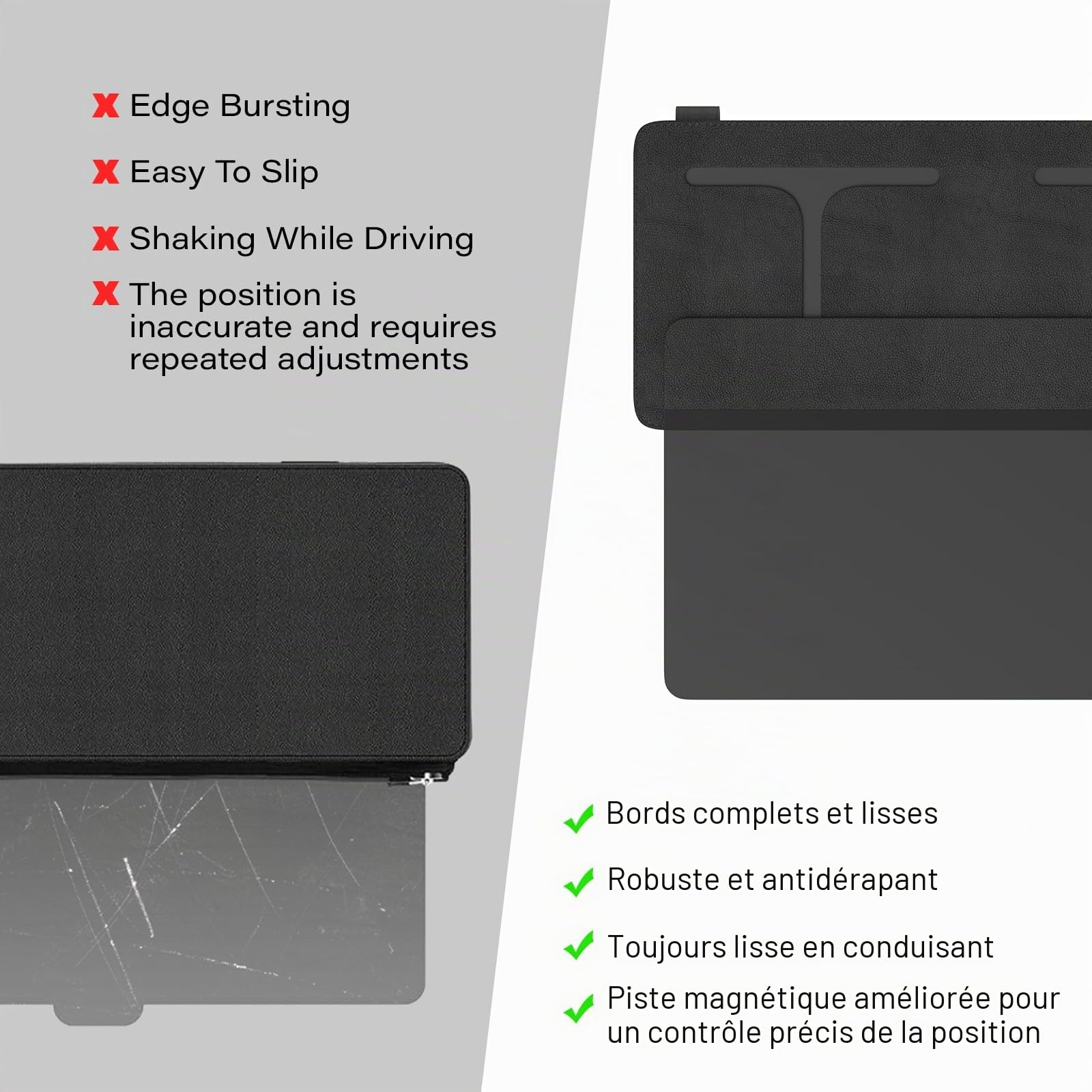 Rallonge Pare Soleil Voiture, Réglable Extension Pare-Soleil Accessoire Voiture Interieur Pare Brise Avant, Anti-éblouissement, Protection UV et Solaire pour Siège Conducteur ou Passager Avant, Noir