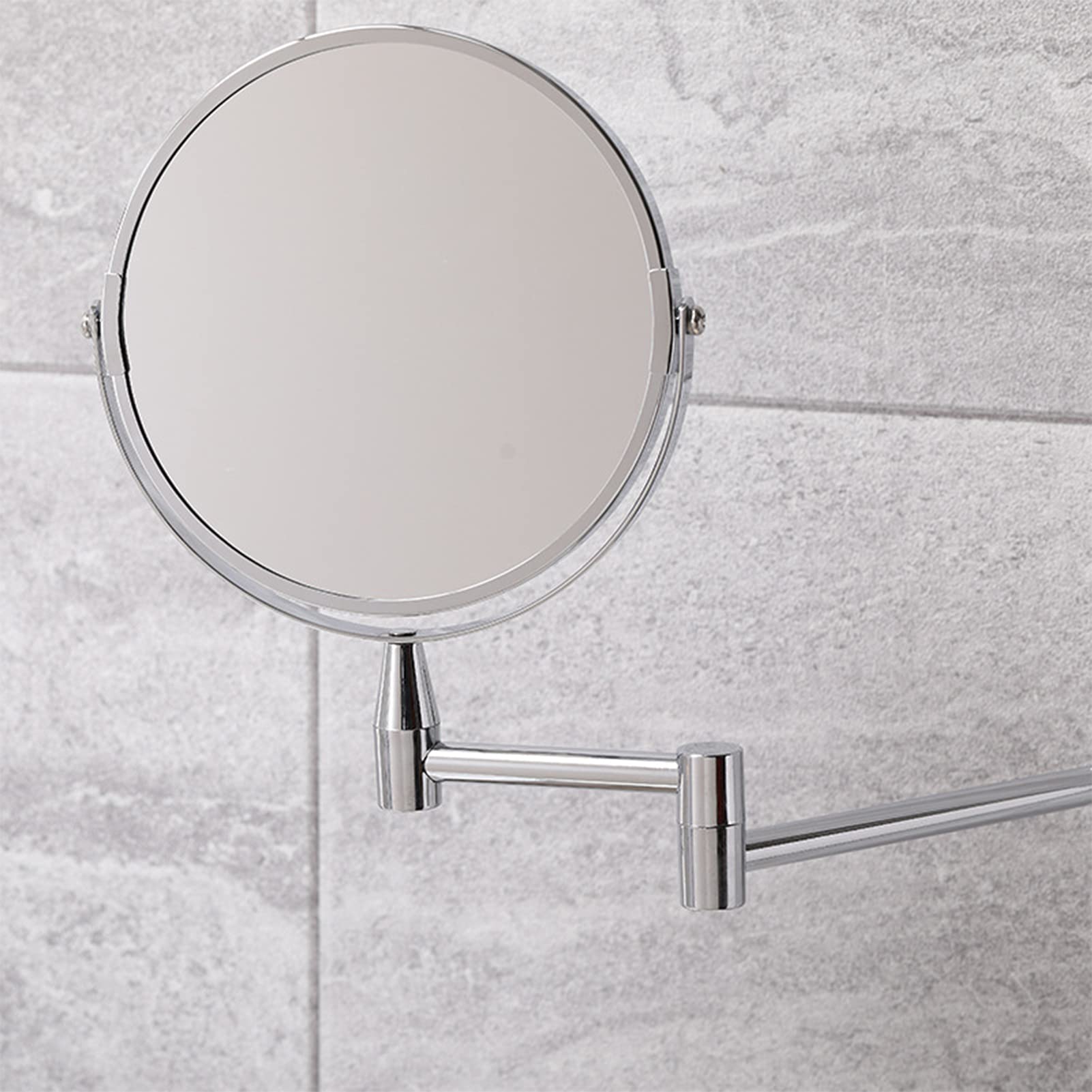 Espejo De Maquillaje Montado En La Pared,Espejo de Tocador de Pared,Espejo Cosmético de Doble Cara Espejo de Aumento,360 Giratorio,Perfecto como Regalo para Mujeres y Niñas,8inch,3X Magnifying