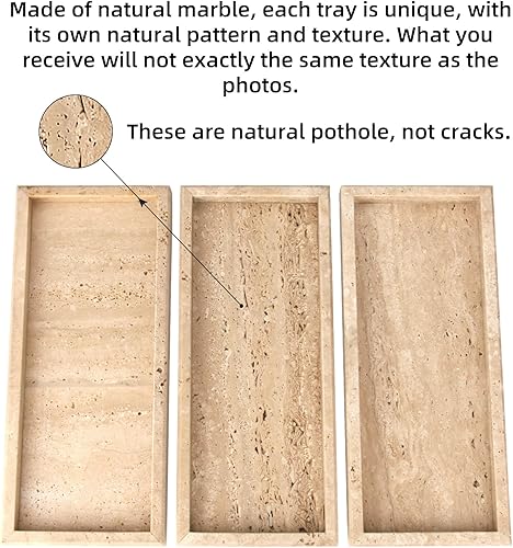 Miniatura 92 de Bandeja de tocador de baño de mármol, bandeja de tocador de lujo natural para el hogar, cocina, baño, bandeja decorativa de piedra para encimera