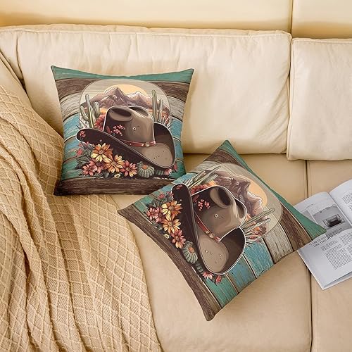 Miniatura 8 de Funda de almohada exótica bohemia floral acuarela paquete individual, funda de almohada temática deportiva de yoga de 24 x 24 pulgadas, cuadrada