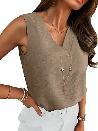 ANRABESS Women's Tank Top V Neck Sleeveless Blouse