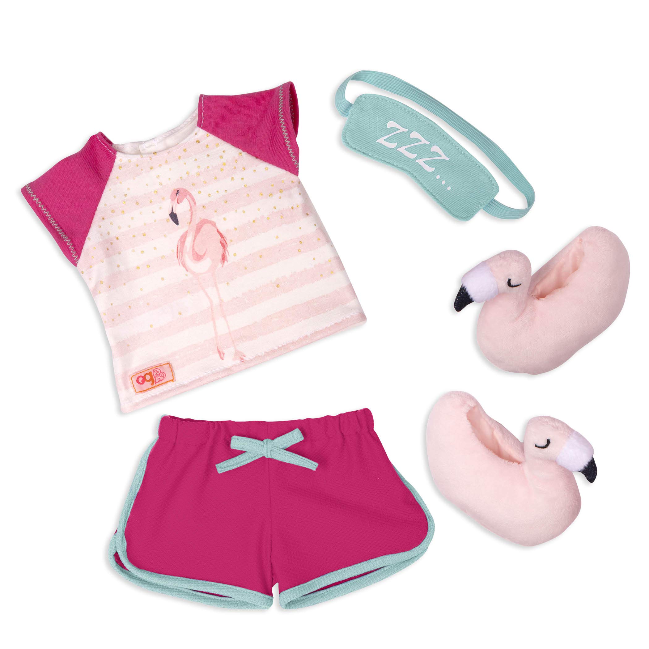 Our Generation Pajama Outfit w/Sleeping Mask & Flamingo Slippers