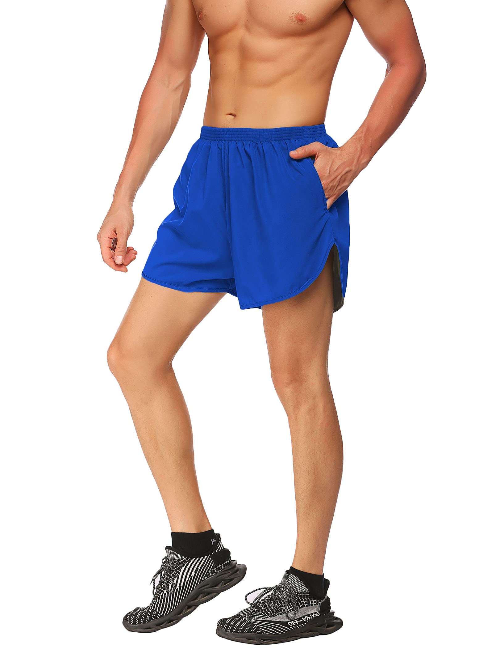 ADOME Running Shorts for Men with Liner Gym Workout Shorts Quick Dry Sports Shorts 3 inch