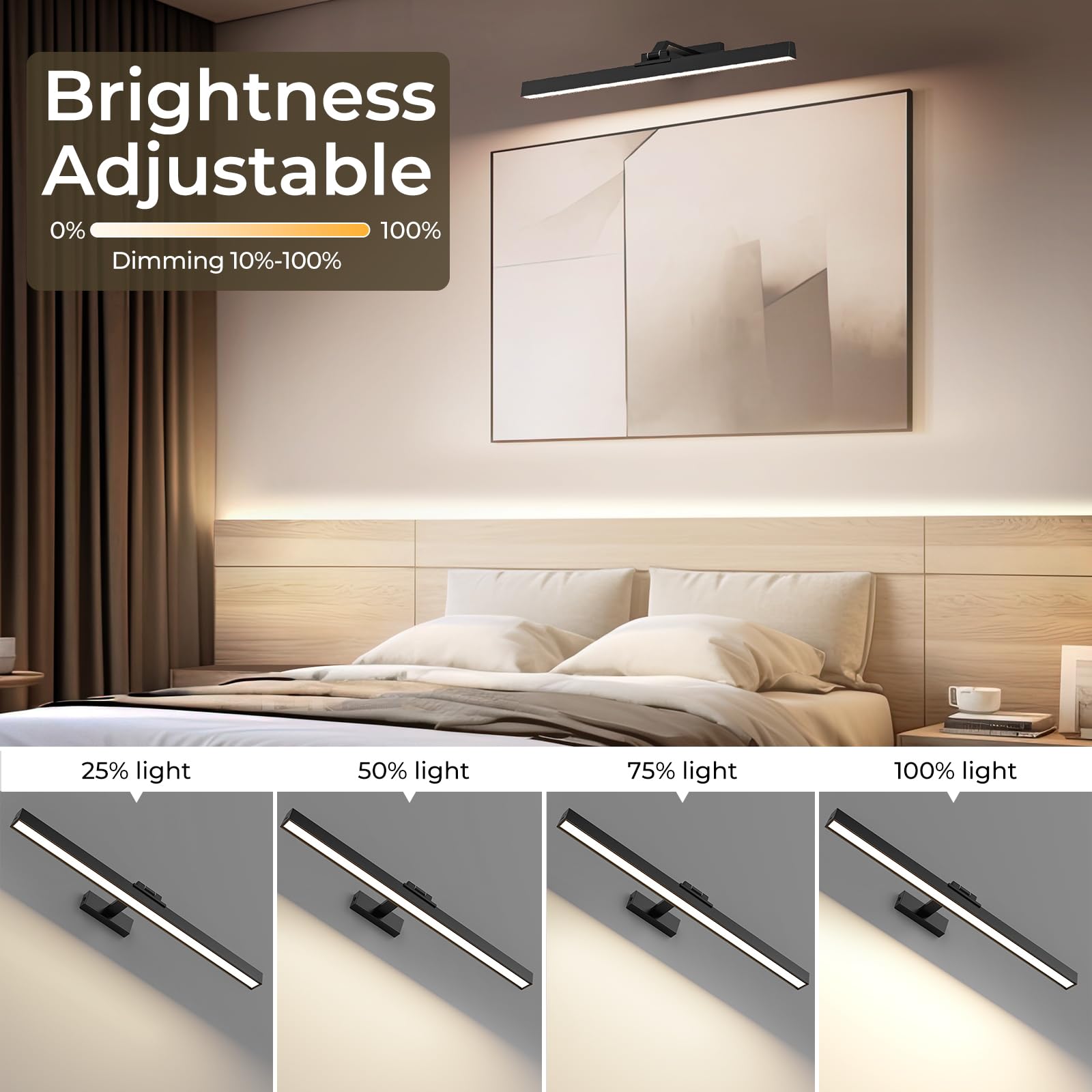 LABOREDUCER Luces de imagen para pared, 6500 mAh, funciona con pilas, con control remoto, luz de imagen recargable para interiores, regulable y 3 temperaturas de color para marco de diana