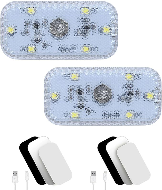 URAQT Luce Notturna LED per Auto, 2 Pezzi Luci Abitacolo Auto con 6 ...