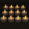 Flameless Flickering LED Tea Lights Candles Pack of 12, Warm Yellow Votive Battery-Operated Candles for Wedding Anniversary Halloween Christmas