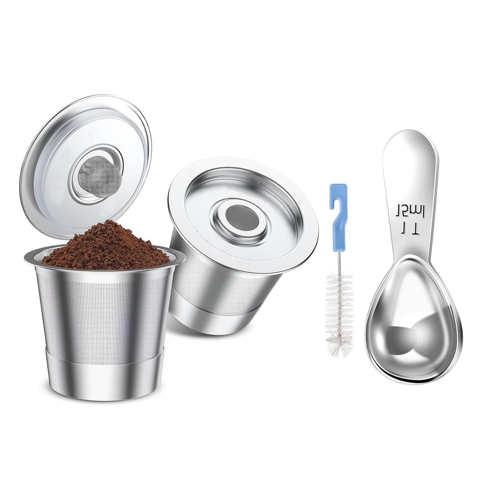 Aqvjd Strong Metal Coffee Strainer with Tools for Rich Taste and Easy Care Permanent Coffee Medication