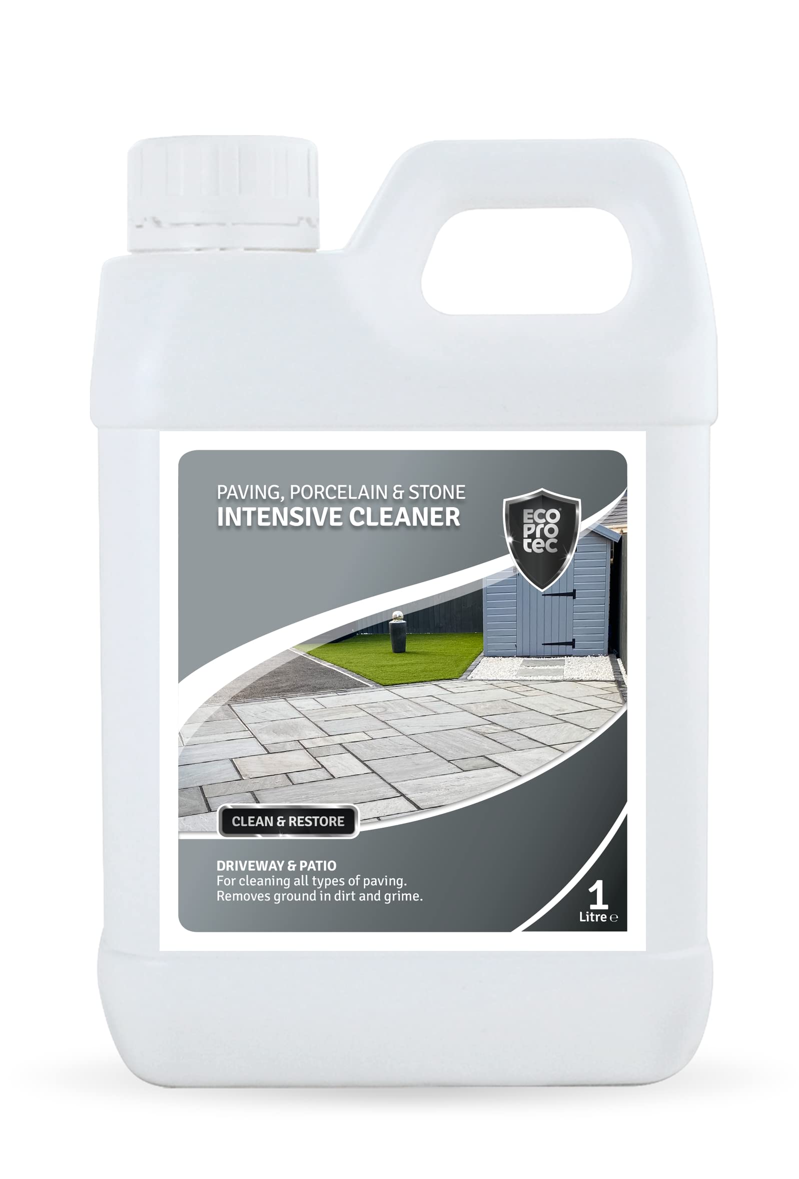 ECOPROTEC Intensive Cleaner for Paving Porcelain & Stone – A cleaner for all types of paving to help remove Oil, Grease Dirt and grime (1Litre)