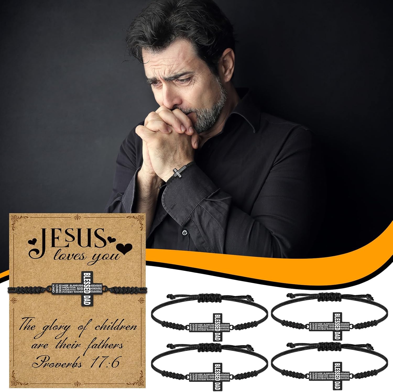 Kenning Christian Gifts Bulk Church Faith Bracelets Cross Women Men Religious Gifts Motivational Inspirational Positive Spiritual Bracelets
