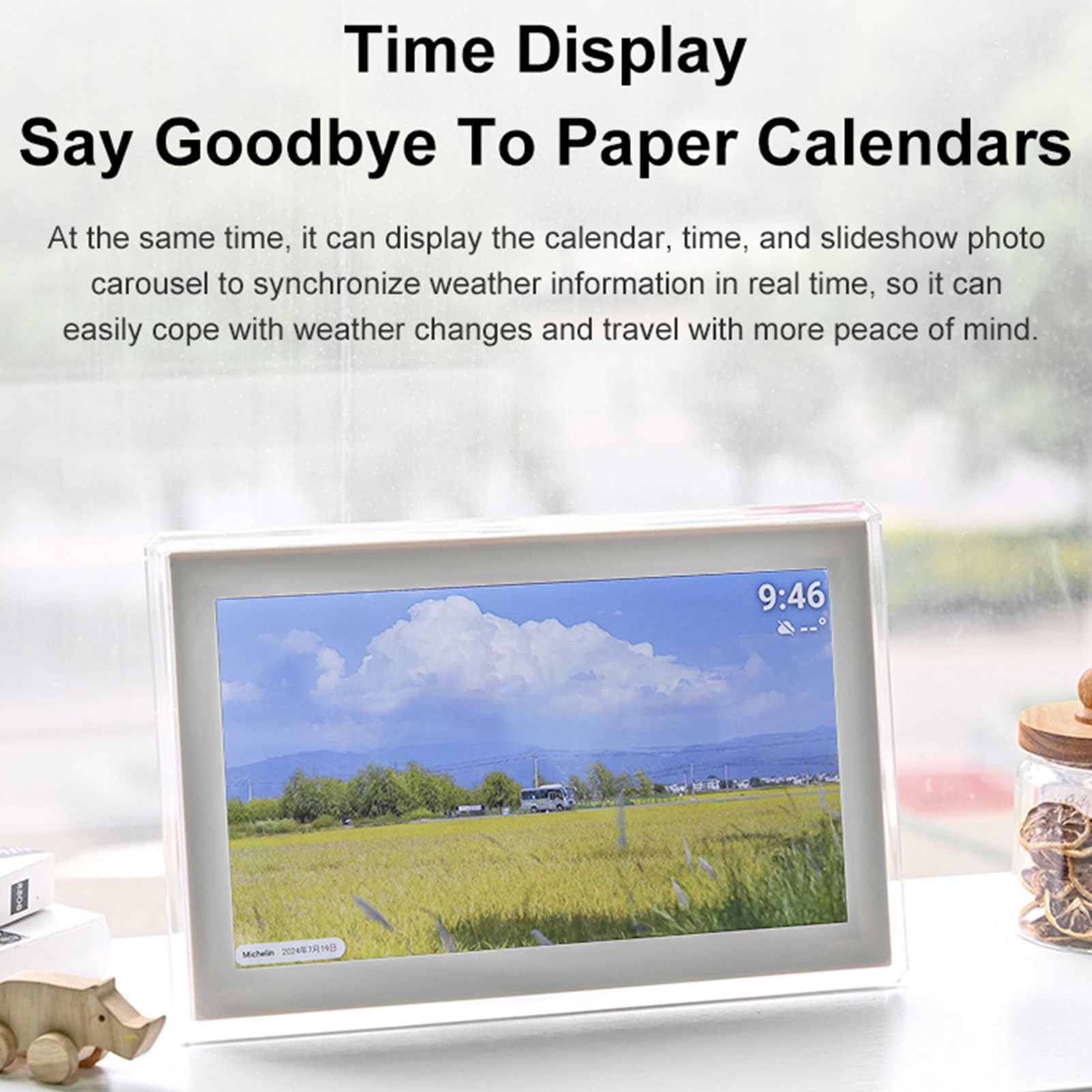 XUMIUZIY 15,6 Zoll Wandplaner, Digitaler Kalender mit Touchscreen, Elektronische 32 GB WiFi Bilderrahmen für Familienpläne, an der Wand Montierbarer Familienplaner, APP Zugriff (EU-Stecker)