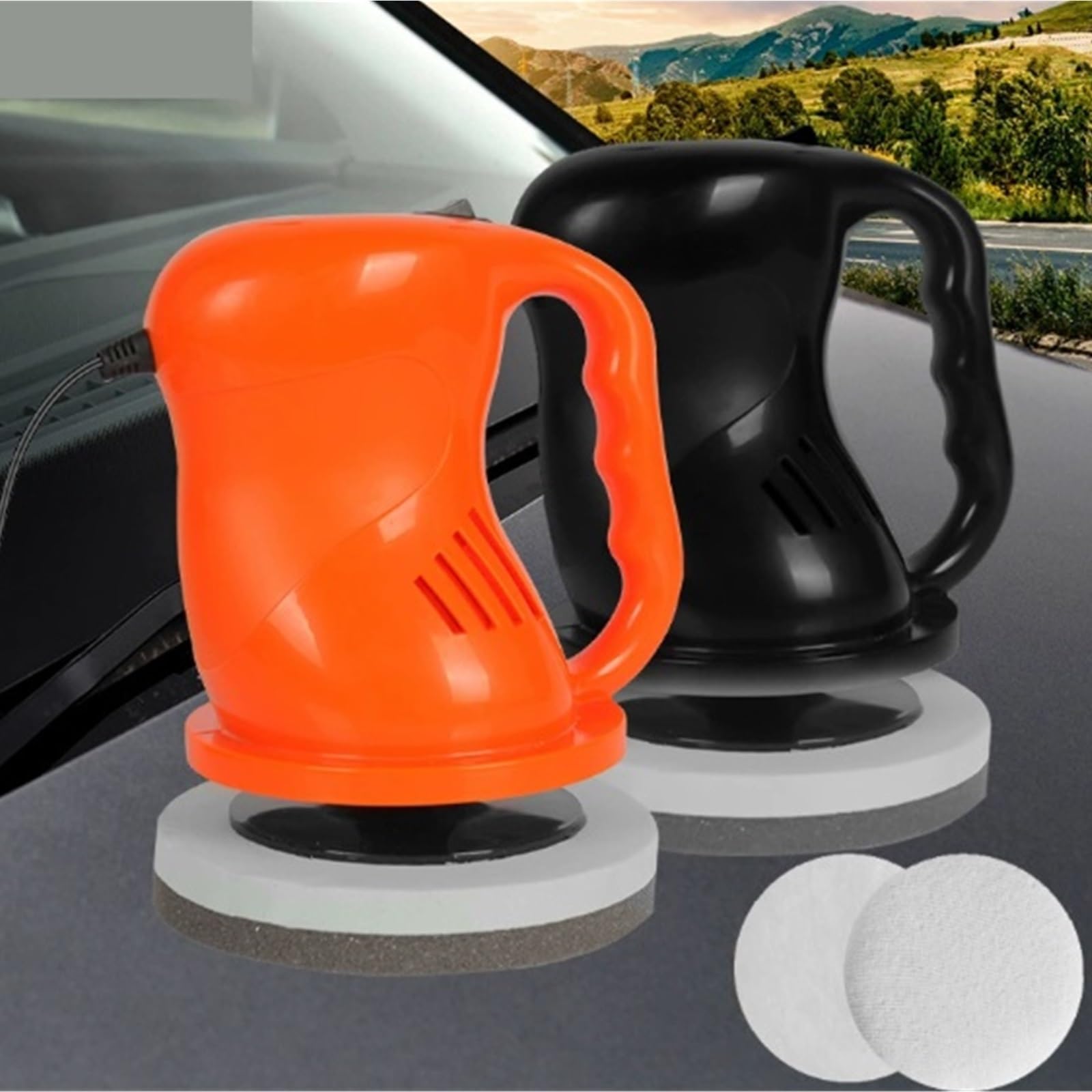 Bezprzewodowa polerka samochodowa Polerka Samochodowa 12V 40W, Elektronarzędzie, Polerowanie, Woskowanie,do detailingu/polerowania samochodów(Orange)