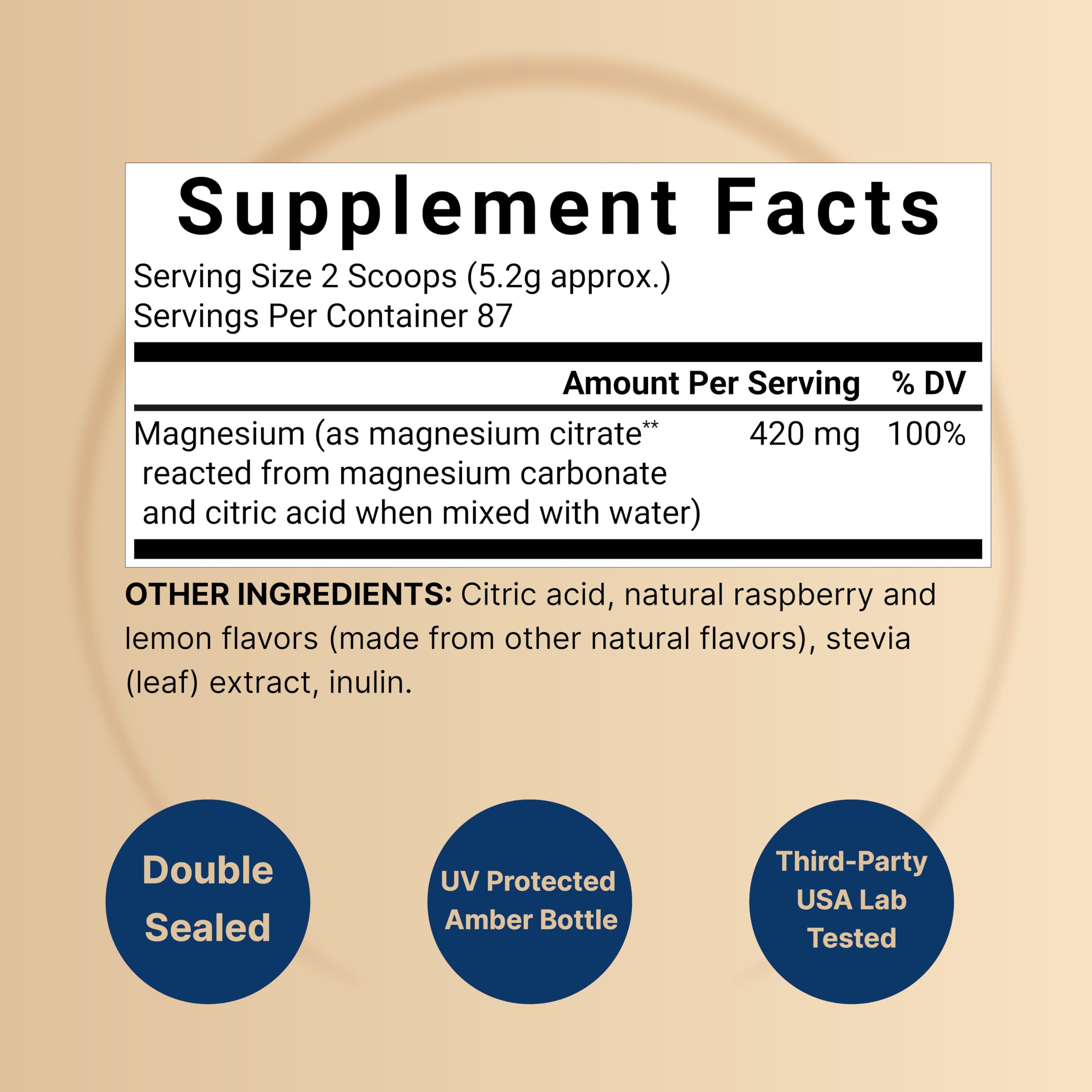 Calm Magnesium Powder, 1lb | Drink Mix for Sleep, Muscle, Bone & Mood Support – Sugar Free Lemon Raspberry Flavor – Chelated Magnesium Citrate for High Absorption – Vegan, Non-GMO — Amazon image 2