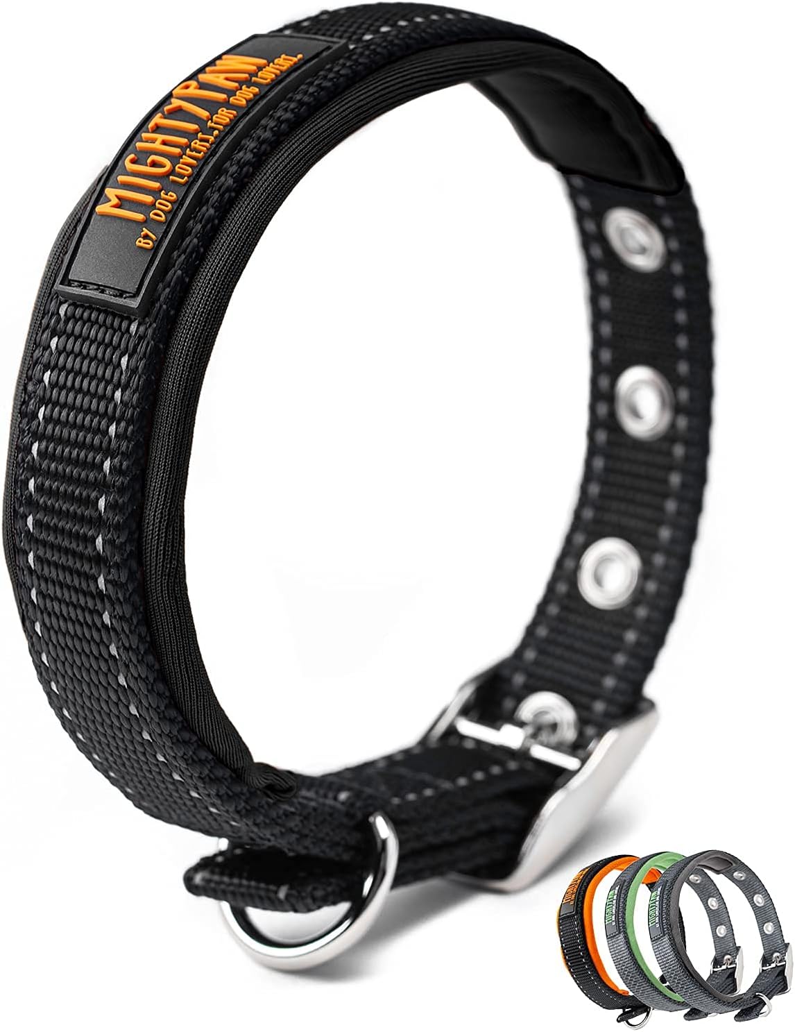Mighty Paw Ultra Soft Dog Collar - Super Soft Neoprene Padding for Ultimate Comfort for Large and Small Dogs - Stay Safe and Visible with Reflective Threading - Long-Lasting Durability